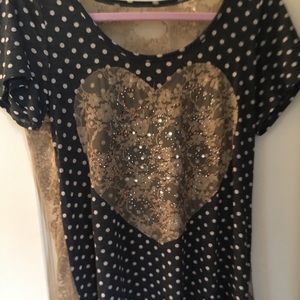 Darling heart lace and crystal top